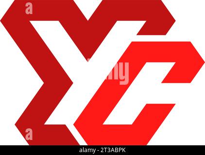 Letter YC negative space logo, YC Monogram, Initial YC Logo, YC Logo, Icon, Vector Stock Vector