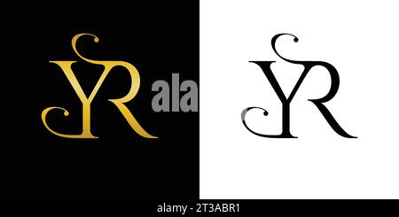 YR logo, YR monogram, initials YR logo, letter YR logo, Elegant, icon, vector Stock Vector