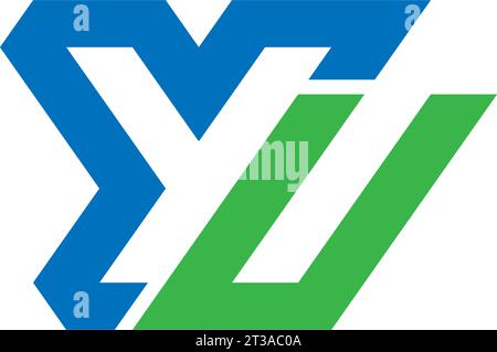 Letter YU negative space logo, YU Monogram, Initial YU Logo, YU Logo, Icon, Vector Stock Vector