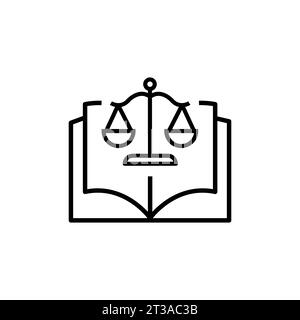 Law book line icon illustration vector graphic Stock Vector
