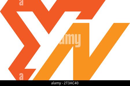 Letter YN negative space logo, YN Monogram, Initial YN Logo, YN Logo, Icon, Vector Stock Vector