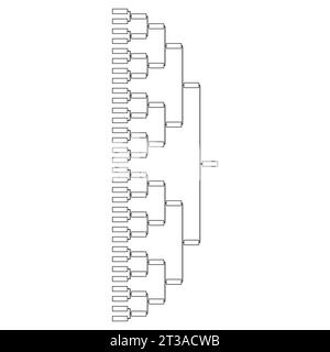 Bracket sport tournament, blank elimination event sign, playoff match vector illustration . Stock Vector