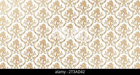 vector illustration Seamlessly damask wallpaper pattern luxurious backgrounds elements for Fashionable textiles, book covers, Digital interfaces Stock Vector
