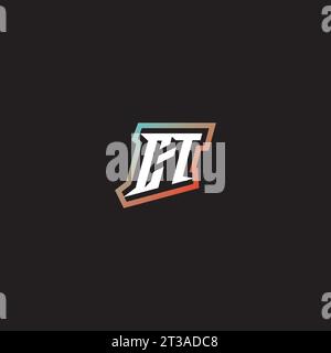 CT letter combination cool logo esport initial and cool color gradattion ideas Stock Vector