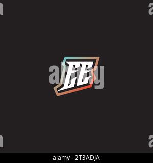 EE letter combination cool logo esport initial and cool color gradattion ideas Stock Vector