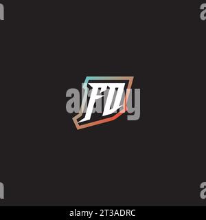 FO letter combination cool logo esport initial and cool color gradattion ideas Stock Vector