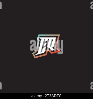 CQ letter combination cool logo esport initial and cool color gradattion ideas Stock Vector