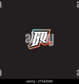 GQ letter combination cool logo esport initial and cool color gradattion ideas Stock Vector