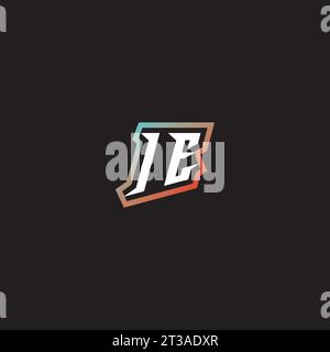 IE letter combination cool logo esport initial and cool color gradattion ideas Stock Vector