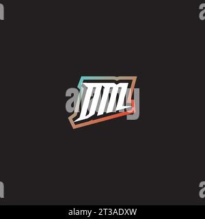 DM letter combination cool logo esport initial and cool color gradattion ideas Stock Vector