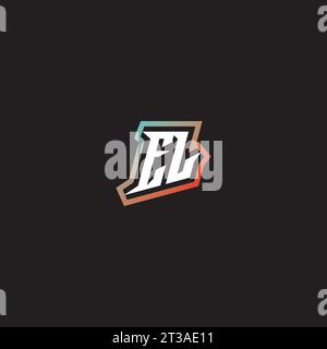 EL letter combination cool logo esport initial and cool color gradattion ideas Stock Vector