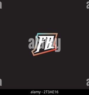FB letter combination cool logo esport initial and cool color gradattion ideas Stock Vector