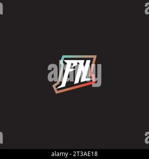 FN letter combination cool logo esport initial and cool color gradattion ideas Stock Vector