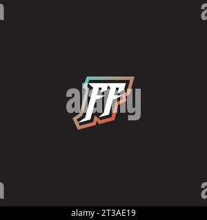 FF letter combination cool logo esport initial and cool color gradattion ideas Stock Vector