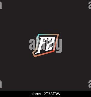 FZ letter combination cool logo esport initial and cool color gradattion ideas Stock Vector
