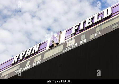 Ryan Field, built in 1926, is home to the Northwestern University Wildcats NCAA football team. Stock Photo