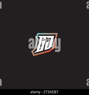 GJ letter combination cool logo esport initial and cool color gradattion ideas Stock Vector