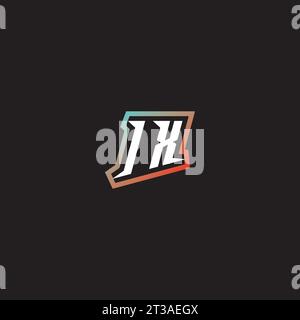 IX letter combination cool logo esport initial and cool color gradattion ideas Stock Vector