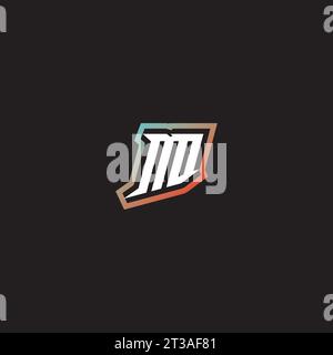 MO letter combination cool logo esport initial and cool color gradattion ideas Stock Vector