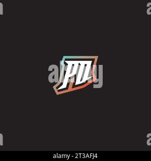 PD letter combination cool logo esport initial and cool color gradattion ideas Stock Vector