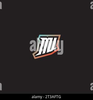 MV letter combination cool logo esport initial and cool color gradattion ideas Stock Vector