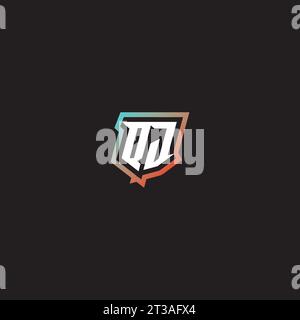 QJ letter combination cool logo esport initial and cool color gradattion ideas Stock Vector