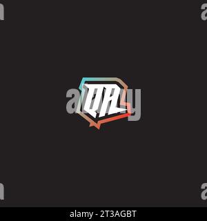 QA letter combination cool logo esport initial and cool color gradattion ideas Stock Vector