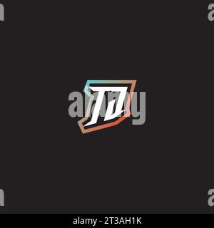 TJ letter combination cool logo esport initial and cool color gradattion ideas Stock Vector