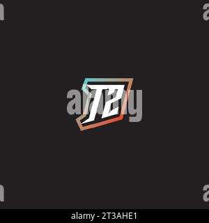 TZ letter combination cool logo esport initial and cool color gradattion ideas Stock Vector