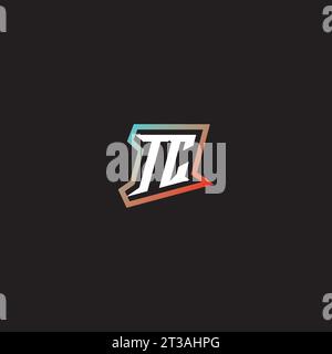TC letter combination cool logo esport initial and cool color gradattion ideas Stock Vector