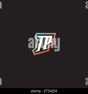 TP letter combination cool logo esport initial and cool color gradattion ideas Stock Vector