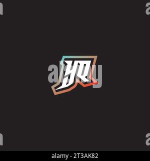YQ letter combination cool logo esport initial and cool color gradattion ideas Stock Vector