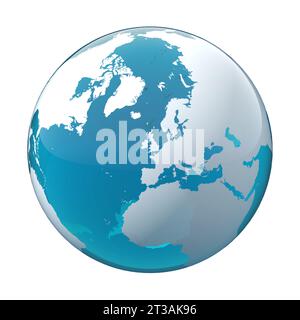 earth globe, world map, UK, Europe Stock Photo