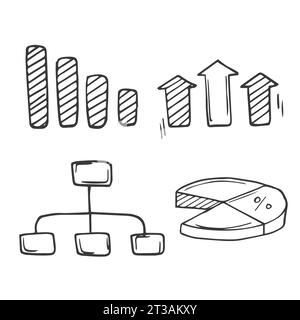 info graphic and arrow set using doodle art or hand Stock Vector