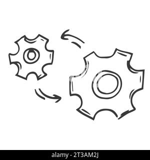 Doodle style gears, cogs, or settings vector Stock Vector