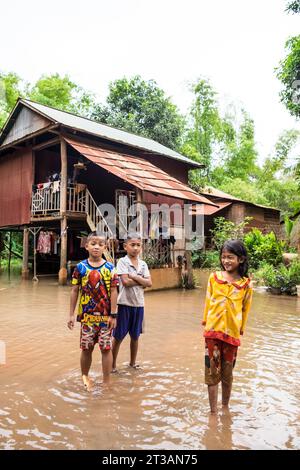 Cambodia, Kampong Phluk, flooding caused by heavy rains Stock Photo