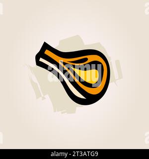 Food Illustration - Bakery Bread Meat Wheat Sausage Eat Digital Illustration Hand Drawn Image Yellow Crispy Vector Stock Vector