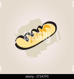 Food Illustration - Bakery Bread Meat Wheat Sausage Eat Digital Illustration Hand Drawn Image Yellow Crispy Vector Stock Vector