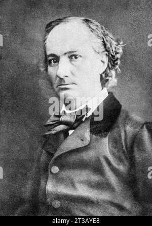 Photography , Portrait of thr French poet Charles Baudelaire ( 1821 - 1867 ) Stock Photo