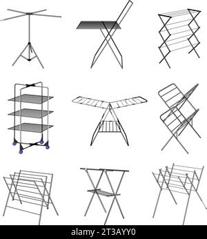 collapsible clothes drying rack cartoon vector illustration Stock ...