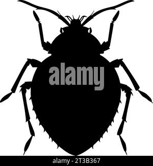 Bedbug insect silhouette. Vector illustration Stock Vector