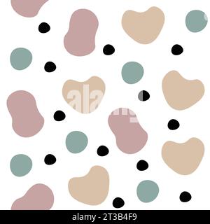Grunge memphis seamless pattern with pastel colored drops. Scandinavian style wallpaper for texture. Stock Vector
