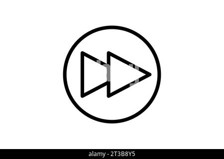 Fast forward icon. arrow direction. icon related to speed. suitable for web site, app, user interfaces, printable etc. Line icon style. Simple vector Stock Vector