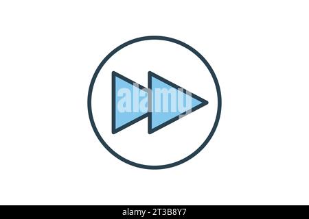 Fast forward icon. arrow direction. icon related to speed. suitable for web site, app, user interfaces, printable etc. Flat line icon style. Simple ve Stock Vector