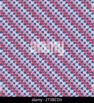 Checker board abstract seamless pattern swatch. Decorative geometrical grid. Blue pink bright colours palette. Graphical ornamental background. Vector Stock Vector