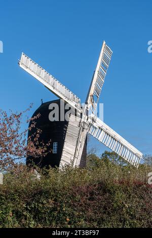 Outwood Windmill, a historic post mill built in 1665 and a grade I listed building, Surrey, England, UK Stock Photo