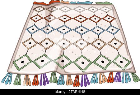 carpet boho rug cartoon vector illustration Stock Vector