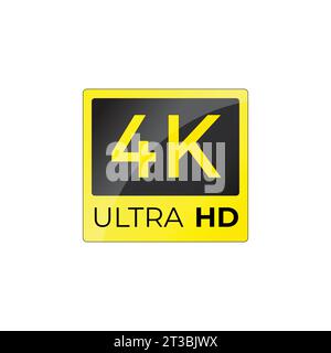 4K Ultra HD sign, High definition video label icon Stock Vector