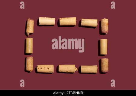 Frame made from wine corks. Stock Photo