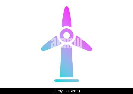 Wind energy pixel perfect gradient linear vector icon. Renewable power ...
